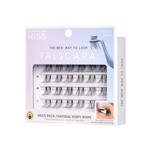 KISS Falscara DIY Eyelash Extension Wispy Wisps - Featherlight Synthetic Reusable Artificial Eyelashes Multipack of 24 Mini Lash Clusters for that Authentic Eyelash Extension Look | Amazon (US)