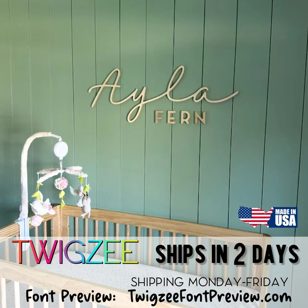 Custom Wood Baby Name Sign Letter Wall Art Kids Room Art Wall Art for Nursery Baby Name Sign Kids... | Etsy (US)