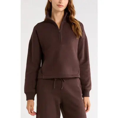 Zella Exhale Fleece Half Zip Pullover in Blue Sodalite at Nordstrom, Size Xx-Large | Nordstrom