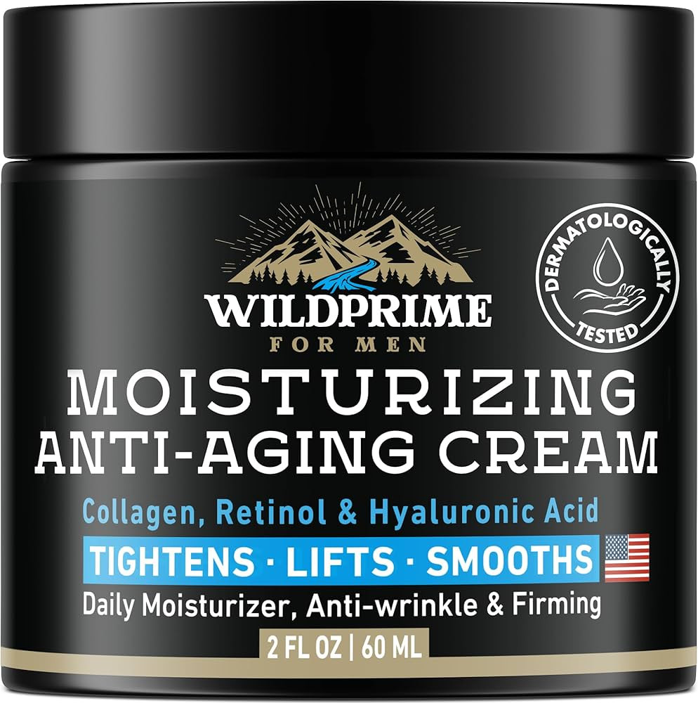 Men's Face Moisturizer Cream - Anti Aging & Wrinkle - Made in USA - Collagen, Hyaluronic Acid, Re... | Amazon (US)