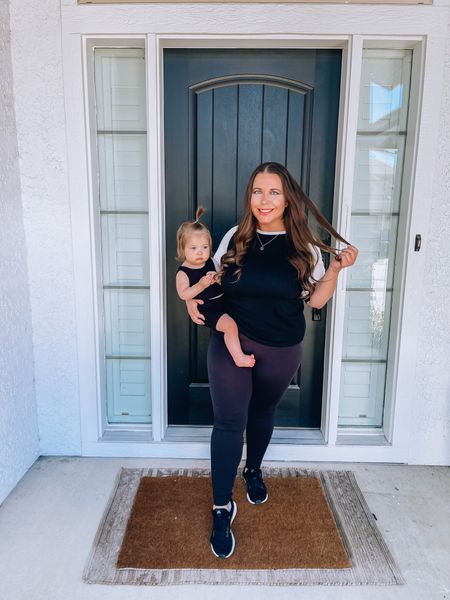 Mom style, mom outfits, casual mom outfits, casual outfit, leggings outfits, black and white outfit, Amazon fashion, Shein finds, baby girl outfit, toddler girl style, affordable baby outfits 

#LTKfamily #LTKFind #LTKunder50