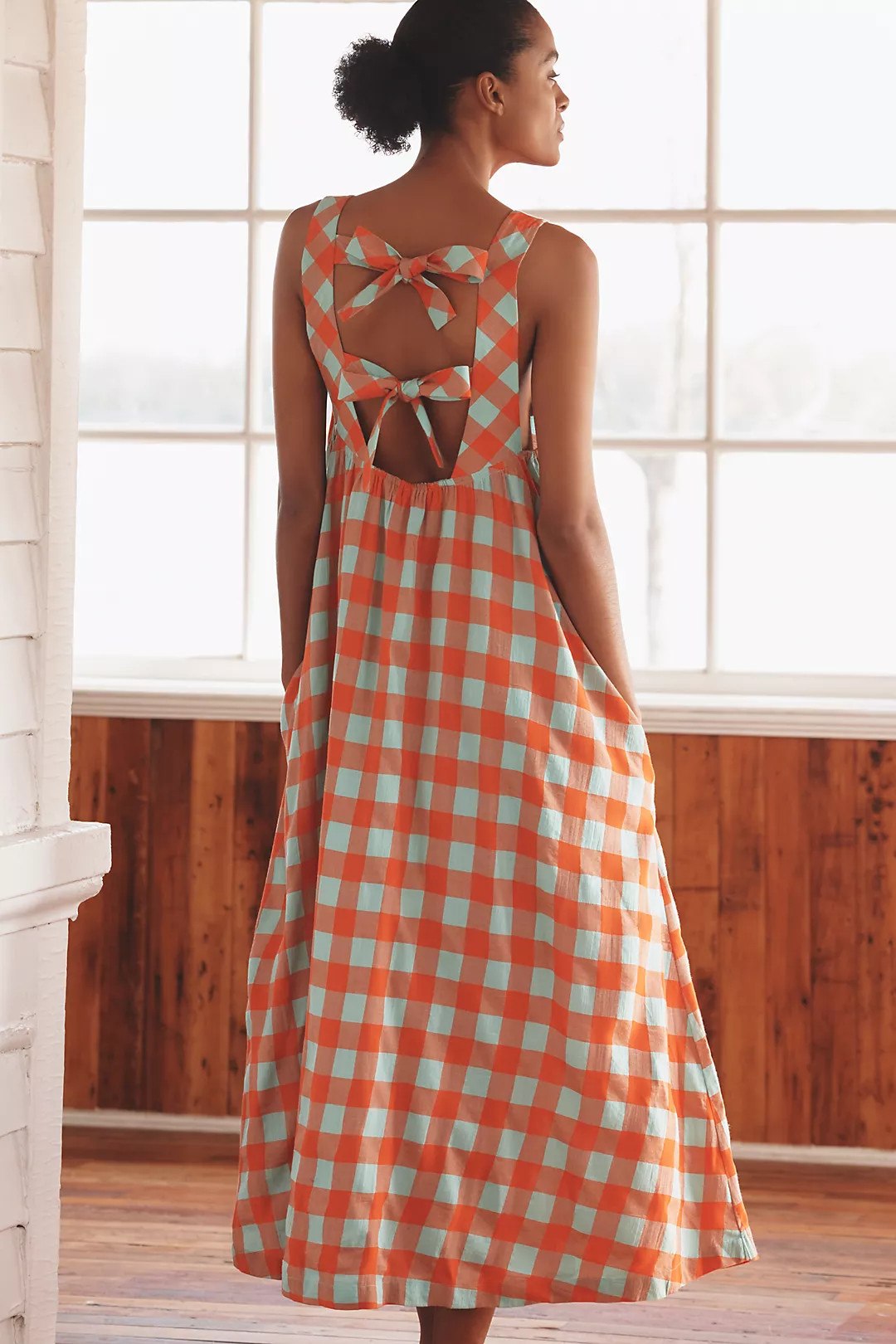 By Anthropologie Tie-Back Midi Apron Nap Dress | Anthropologie (US)