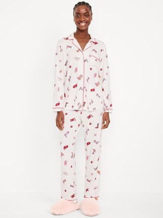 Knit Jersey Pajama Pant Set | Old Navy (US)