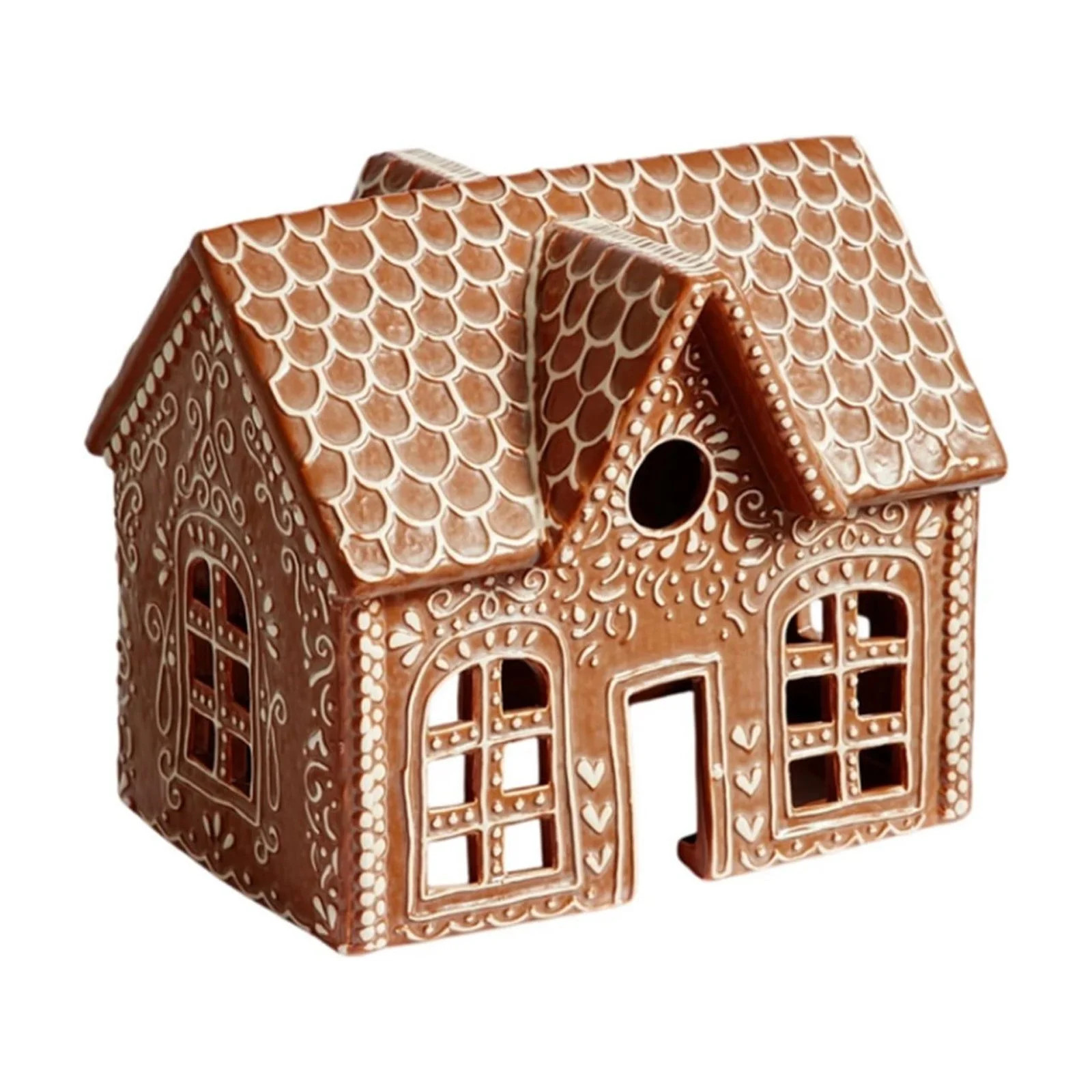 Christmas Handcrafted Ceramic Gingerbread Wide House, 5.9" Animated Christmas Holiday Ornament Ch... | Walmart (US)