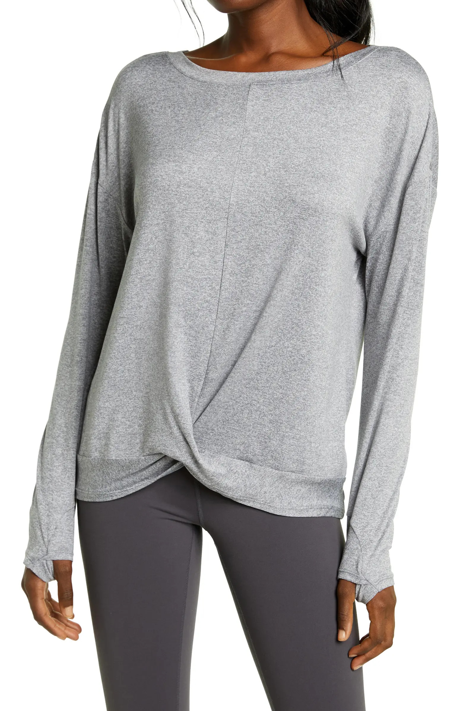 Zella Restore Soft Twist Long Sleeve T-Shirt | Nordstrom | Nordstrom