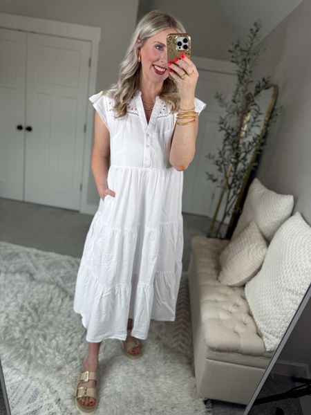 Weekend Walmart Wins try on 
White midi dress- medium 

#LTKstyletip #LTKfindsunder50 #LTKSeasonal