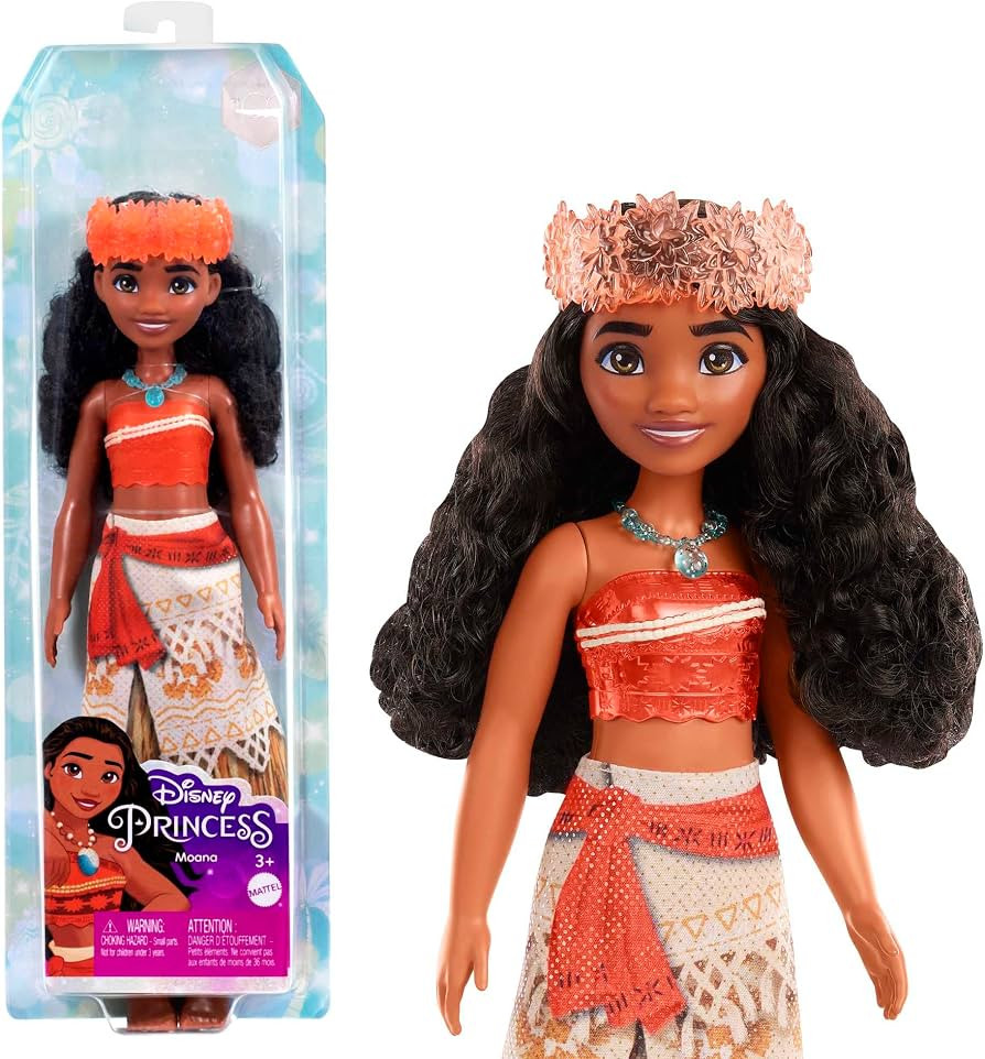 Mattel Disney Princess Toys, Moana Fashion Doll, Sparkling Look with Hair Accessory, Inspired by ... | Amazon (US)