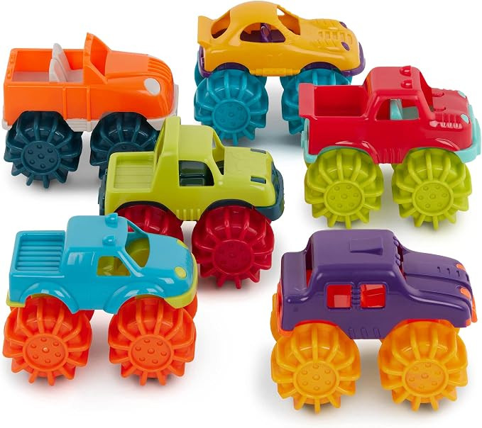 Battat – Plastic Toy Cars – 6 Pack & Storage Bag – Colorful Toddler Trucks – Easy to Clea... | Amazon (US)