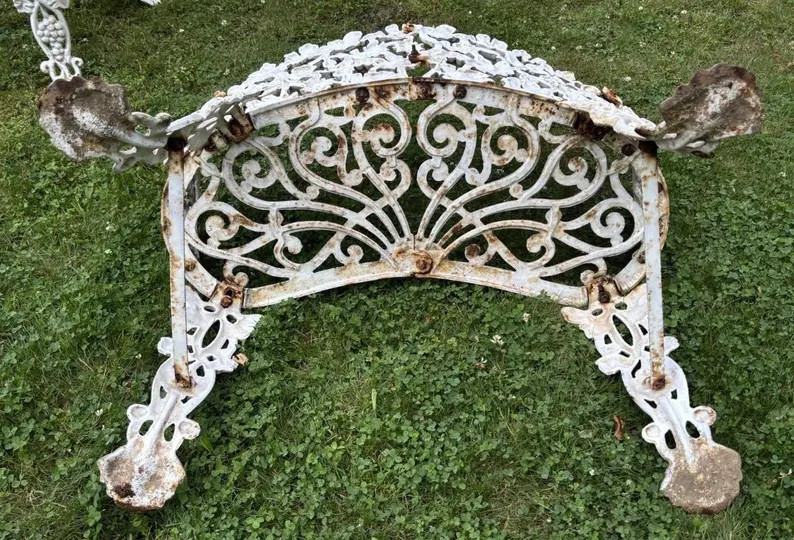 Vintage Victorian Grape Vine Cast Iron Garden Bench Loveseat Patio 33"w Rare Size - Etsy | Etsy (US)