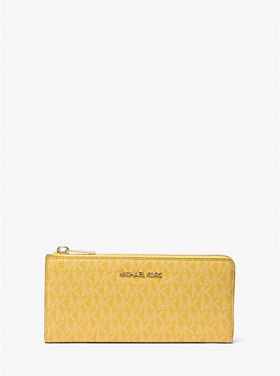 Jet Set Travel Large Signature Logo Quarter-Zip Wallet | Michael Kors US