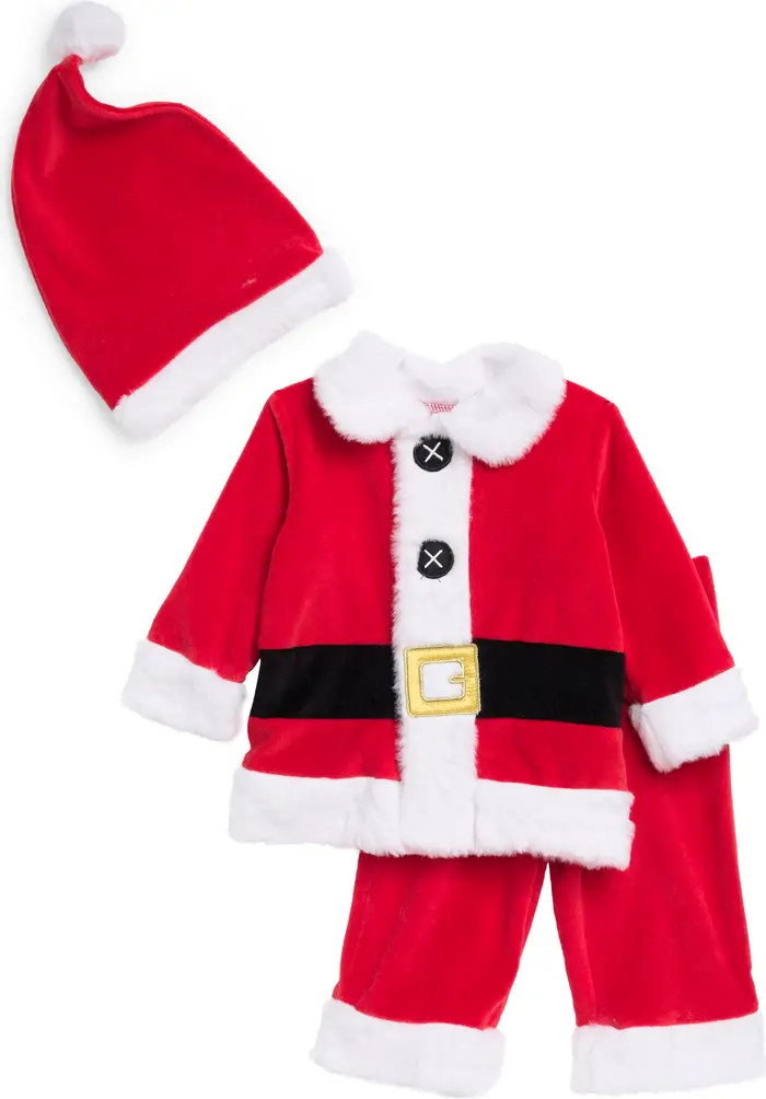 KOALA BABY Christmas Velour 3-Piece Santa Outfit with Faux Fur Trim | Nordstromrack | Nordstrom Rack