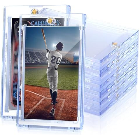 Magnetic Card Holders for Trading Protector, 35 pt Baseball Card Protector, Acrylic Hard Sleeves ... | Amazon (US)