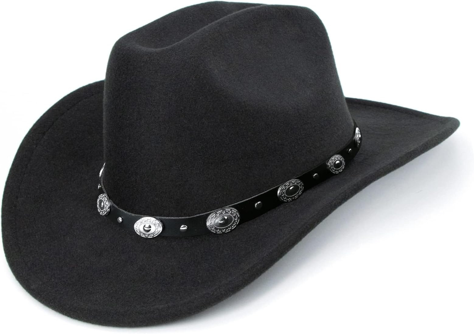 Western Cowboy Hat for Men Women Classic Roll Up Fedora Hat with Buckle Belt(Size:Medium) | Amazon (US)