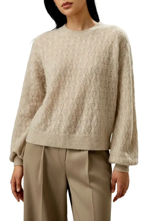 Lilysilk Silk-cashmere Blend Sweater for Women in Beige at Nordstrom, Size X-Small | Nordstrom