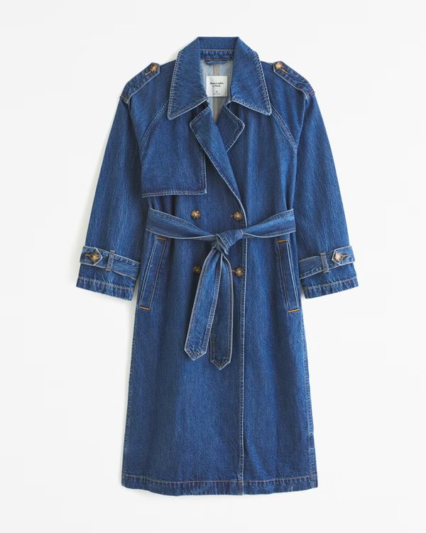 Women's Elevated Denim Trench Coat | Women's Coats & Jackets | Abercrombie.com | Abercrombie & Fitch (US)
