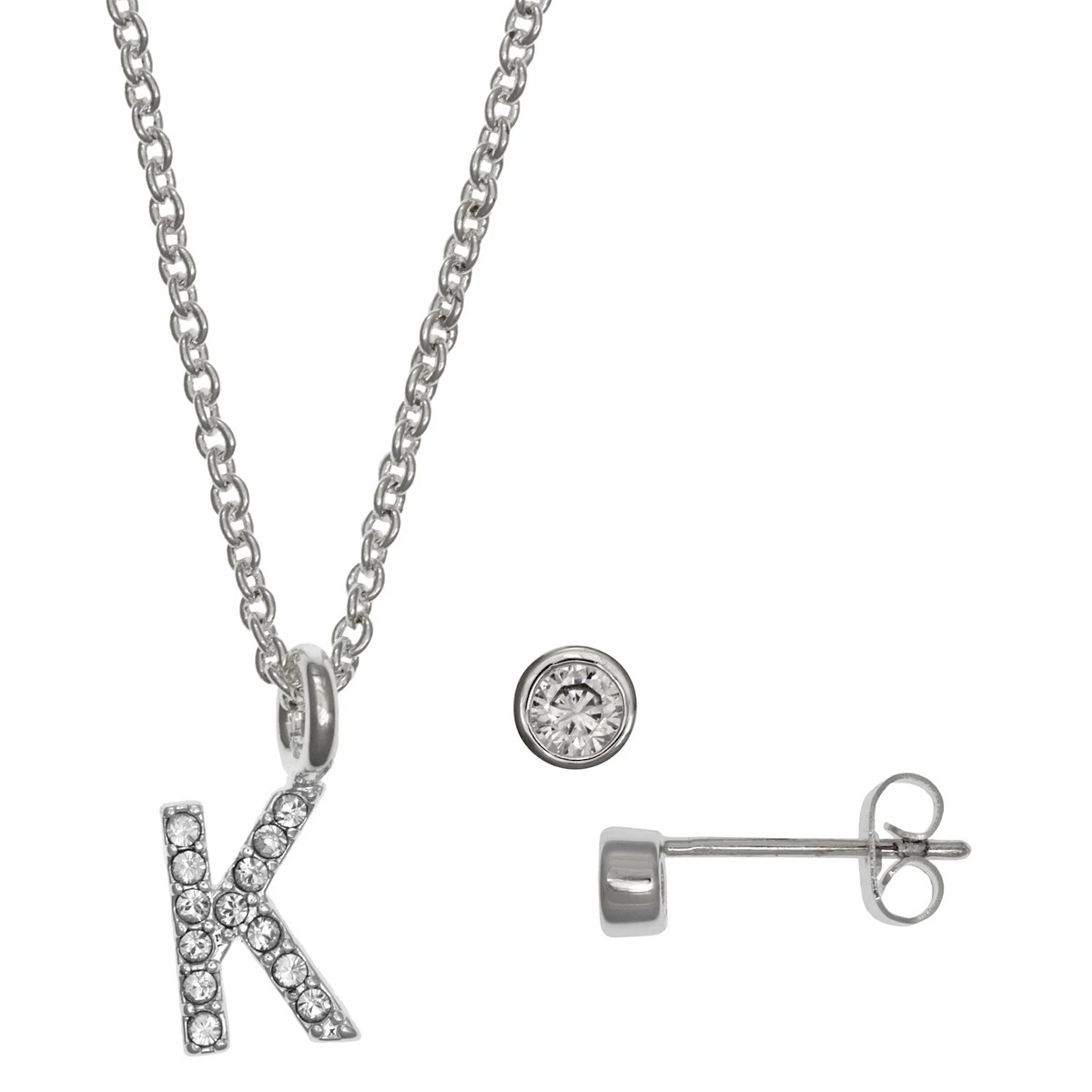 Kids' FAO Schwarz Initial Necklace & Stud Earring Set | Kohl's