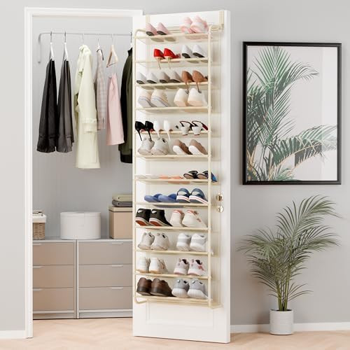 Whitmor 36 Pair Over The Door Shoe Organizer, 12 Tier Hanging Shoe Organizer, Heavy Duty Metal & ... | Amazon (US)