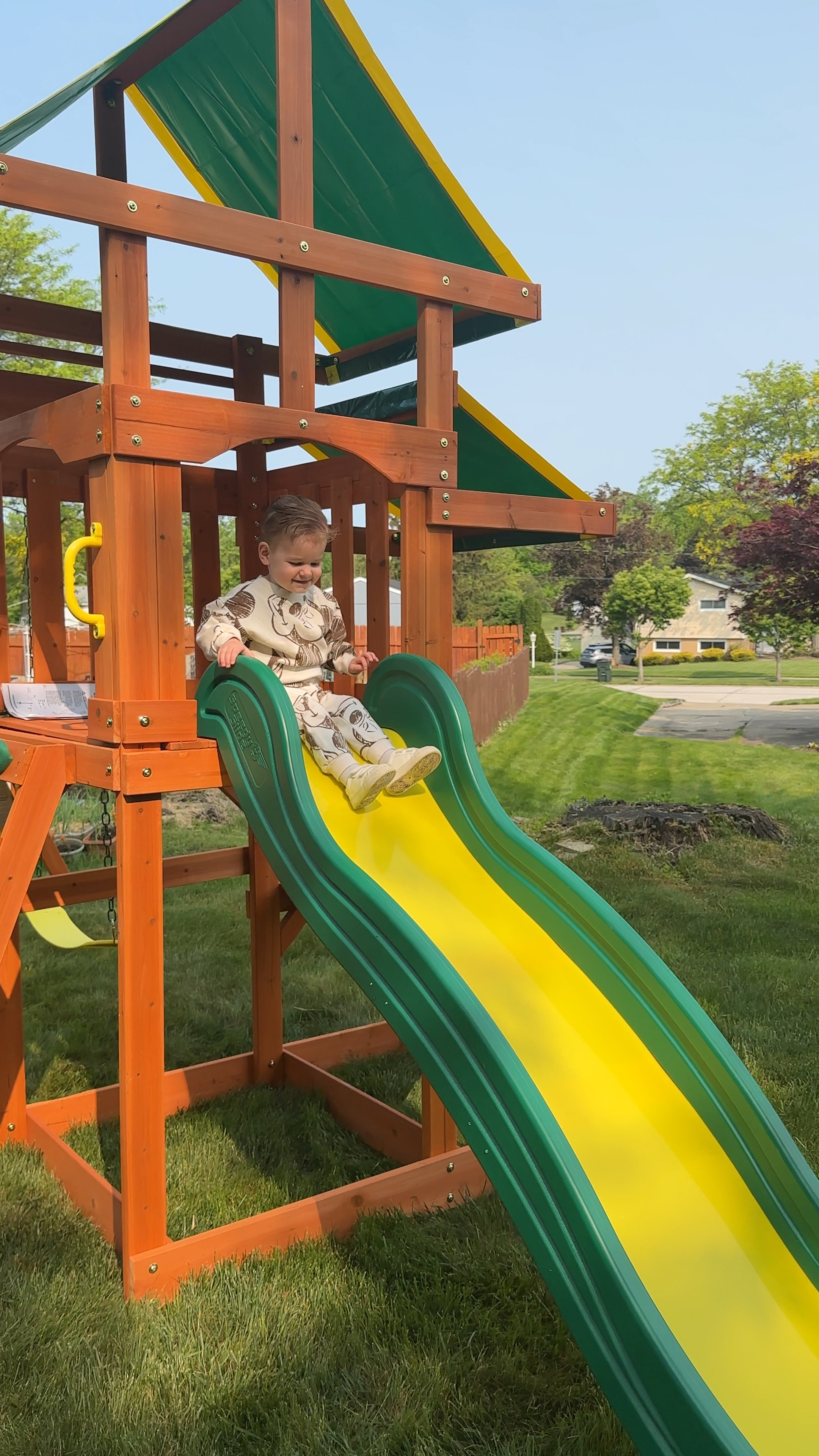 Oliver’s first SWINGSET! 🥲 He was so excited to wake up and see this! His first “slide” to himself 🫶🏼 its on sale for over $200 off!! Such a good deal - seems like great quality. My husband assembled it himself and it took about 7 hours start to finish all in all!

Swingset, Walmart toddler, Walmart swingset, Walmart outdoor, Walmart finds, backyard discovery, first swingset 

#LTKkids #LTKhome #LTKsalealert
