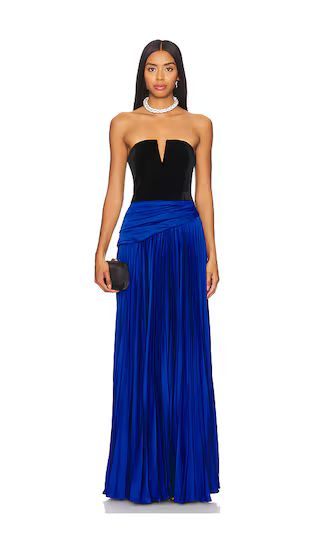 Tabitha Gown in Sapphire & Black | Revolve Clothing (Global)