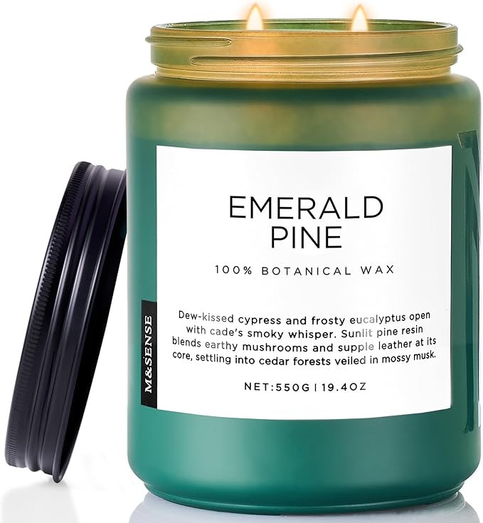 M&SENSE Pine Scented Candles Natural Soy Wax Clean Non Toxic 19.4oz 110 Hours Large Long Lasting ... | Amazon (US)