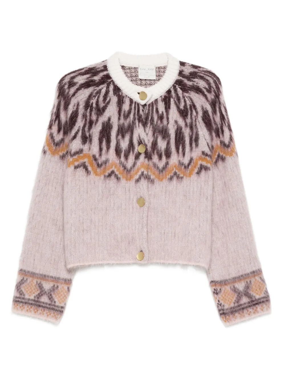 Forte Forte Patterned button-up Cardigan | Pink | FARFETCH | Farfetch Global