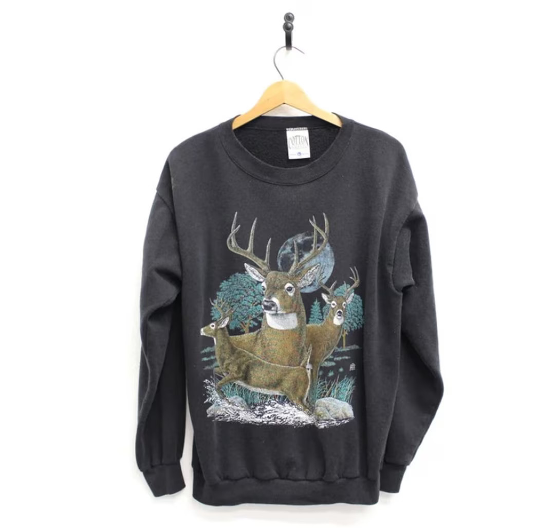 Vintage Deer Stag Wilderness Sweatshirt, 90s Deer Wilderness Pullover, Deer Wilderness Shirt, Dee... | Etsy (US)