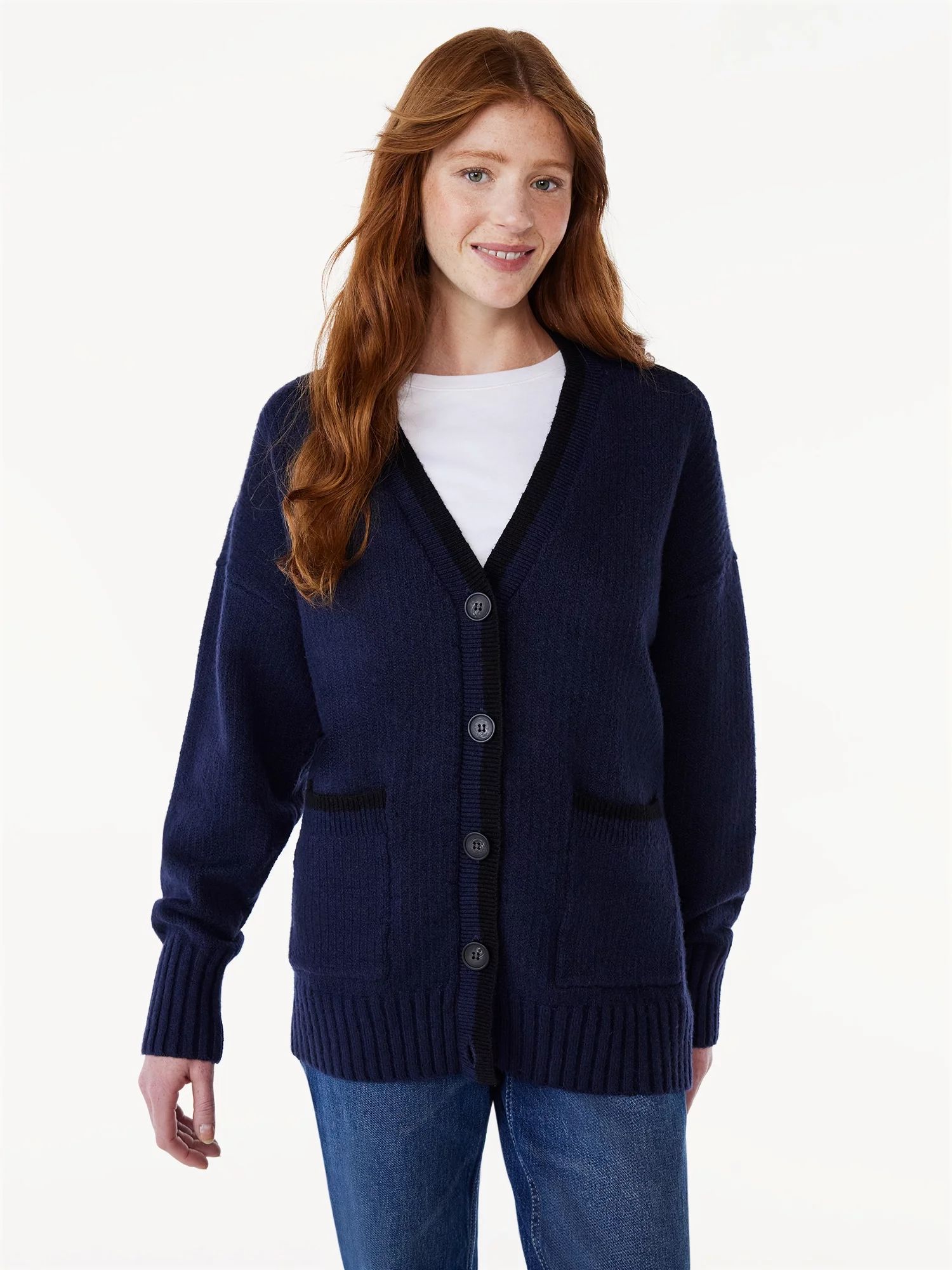 Free Assembly Women's Grandpa Cardigan Sweater, Midweight, Sizes XS-XXL | Walmart (US)