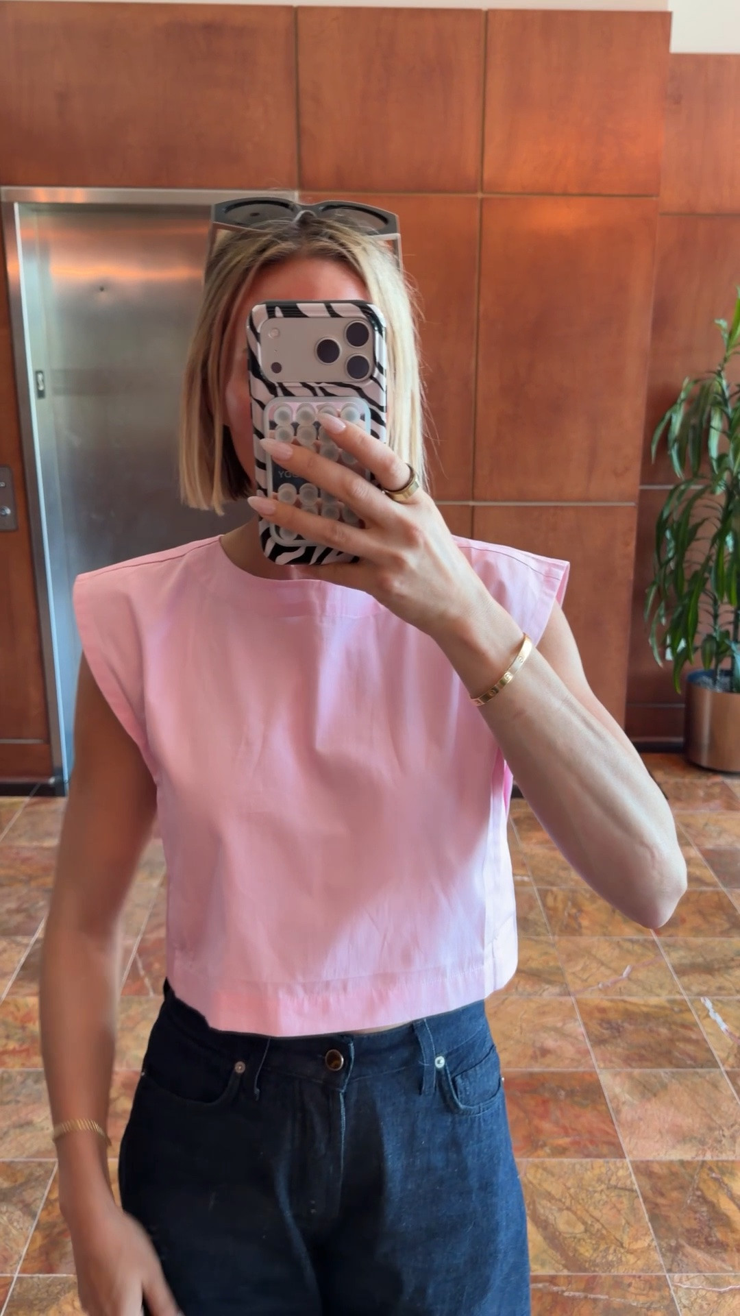 How freaking adorable is this top? I love the boxy shape of it. I’m wearing a small. Jeans run TTS, but if you’re in between sizes, size up 

@Beyond by Vera 
￼￼

#LTKootd #LTKdayinmylife #LTKOver40