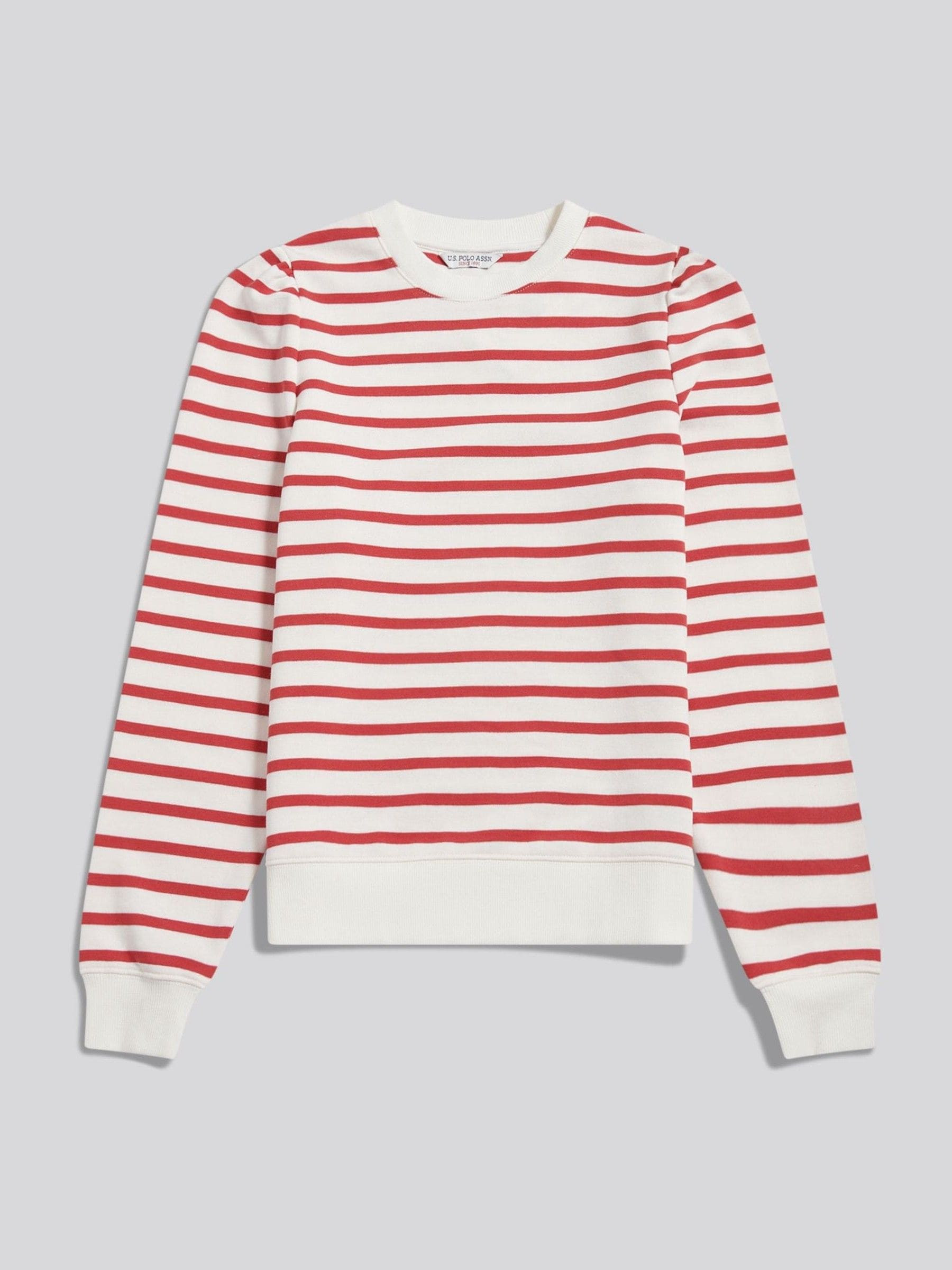 U. S. Polo Assn U. S. Polo Assn Red Puff Sleeve Stripe Sweatshirt | Next US