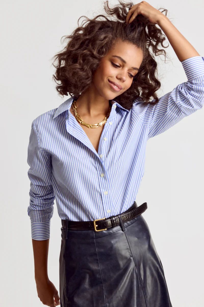 The Shirt by Rochelle Behrens - The Icon Shirt in Stripe - Blue/White Stripe | The Shirt by Rochelle Behrens