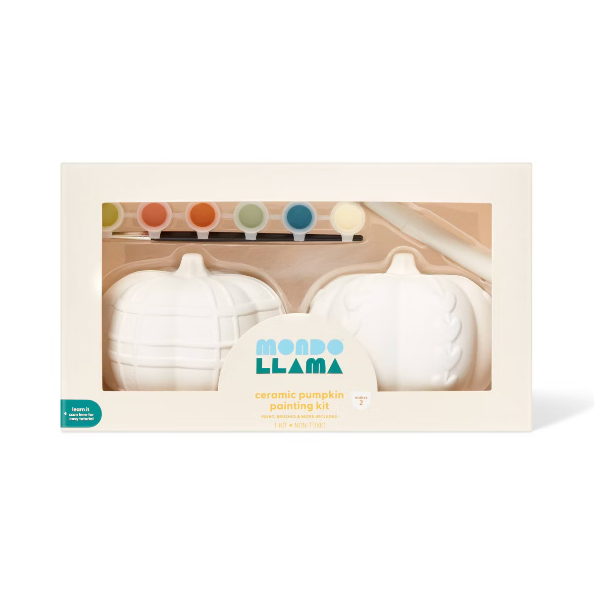2ct Halloween Craft Ceramic Pumpkin Painting Kit - Mondo Llama™ | Target