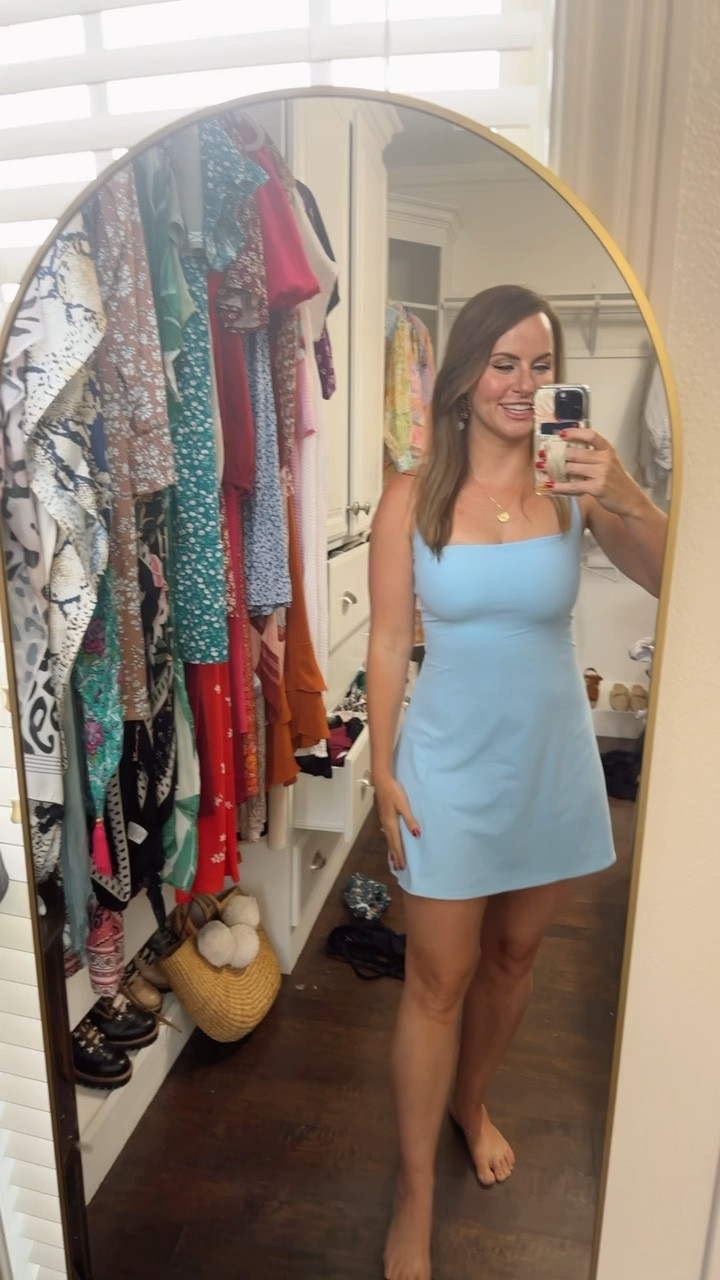 Amazon fashion find! The cutest active / tennis dress!!! Absolutely love!! Wearing size m. I’d size up as it runs small. Super soft stretchy material with attached biker shorts. 

#LTKSeasonal #LTKVideo #LTKSummerSales