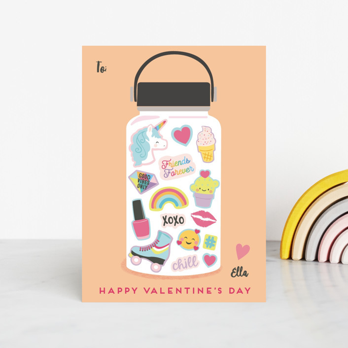 "Friends Forever" - Customizable Classroom Valentine's Cards in Pink by peetie design. | Minted