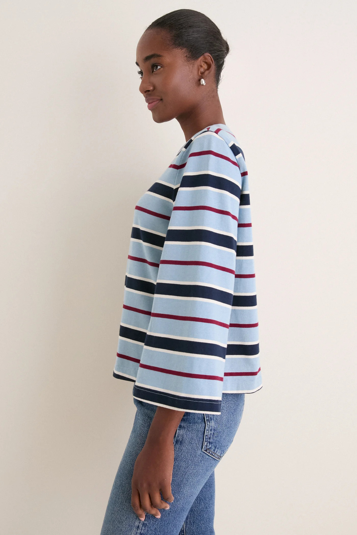 Blue Collegiate Stripe Adler Tee | Tuckernuck (US)