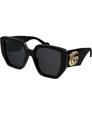 Gucci Geometric Sunglasses GG0956S 003 Black/Gold 54mm 956 | Amazon (US)
