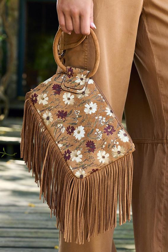 Western Floral Fringe Ring Wristlet | Cato Fashions