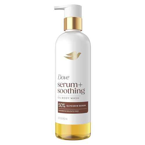 Dove Serum+ Shower Oil Body Wash with Glycerin Serum, Almond Oil & Sandalwood, Soothing Hydrating Cleanser, 15.3 fl oz | Amazon (US)