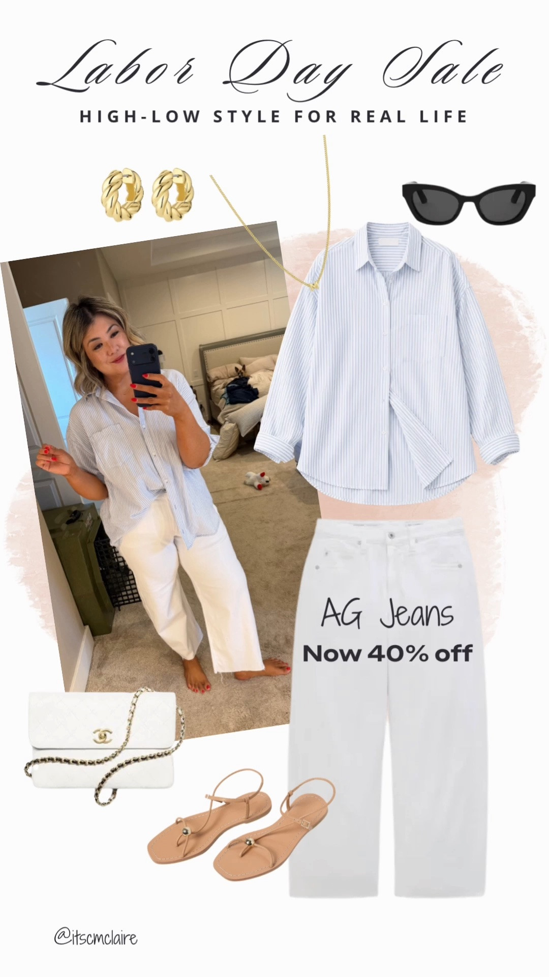 I’m wearing a large in the button up (oversized fit) and a 32 in the jeans. I would say stay true to size or size down one in the jeans depending on loose you prefer you jeans to be.

#LTKSaleAlert #LTKOver40 #LTKMidsize