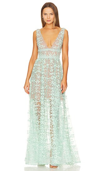 Megan Maxi Dress in Turquoise | Revolve Clothing (Global)