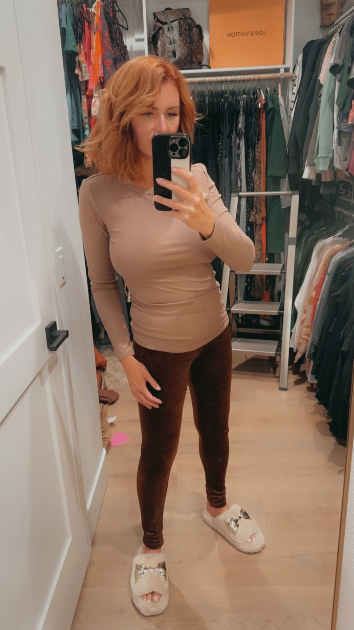 Loungewear | comfortable | velvet pants | fuzzy slippers | long sleeves 

Leggings - size S
Shirt - size M

#LTKOver40 #LTKActive #LTKPetite