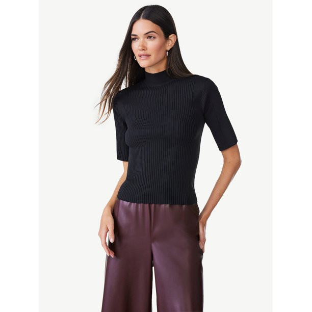 Scoop Women's Mock Neck Top, Sizes XS-2XL | Walmart (US)