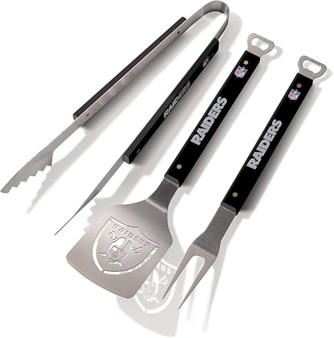 YouTheFan NFL 3-Piece Spirit Series BBQ Grill Set: 18" Stainless Steel Sportula (Spatula), Fork &... | Amazon (US)