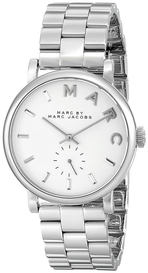 Marc by Marc Jacobs Women's MBM3242 Baker Silver-Tone Stainless Steel Watch with Link Bracelet | Amazon (US)