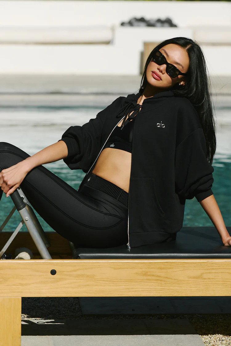 Accolade Full Zip Hoodie - Black | Alo Yoga (US)