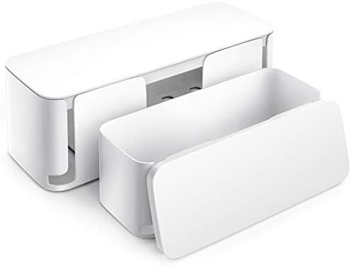 Amazon.com: 2 Pack Cable Management Box - Large and Medium Desk Cord Organizer Box Cord Hider, Ca... | Amazon (US)