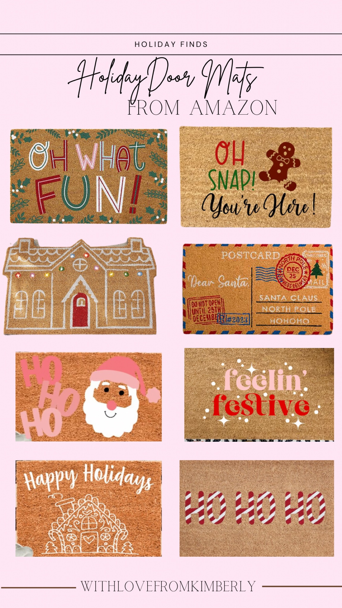 Holiday Doormats / Christmas Doormats / Front Porch Doormats / sent Doormat / pink doormat / Etsy finds / 

#LTKHolidaySale #LTKHoliday #LTKSeasonal