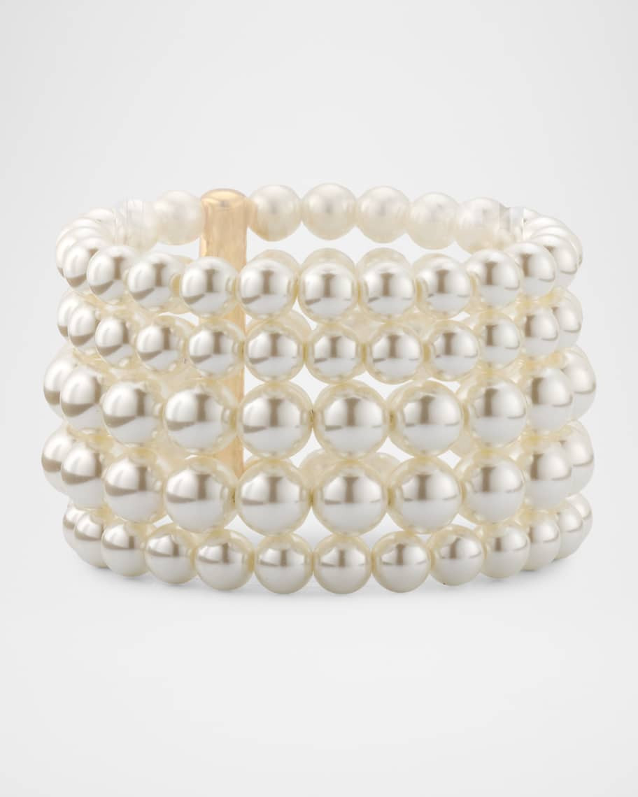 Lele Sadoughi Five Strand Pearly Bracelet | Neiman Marcus