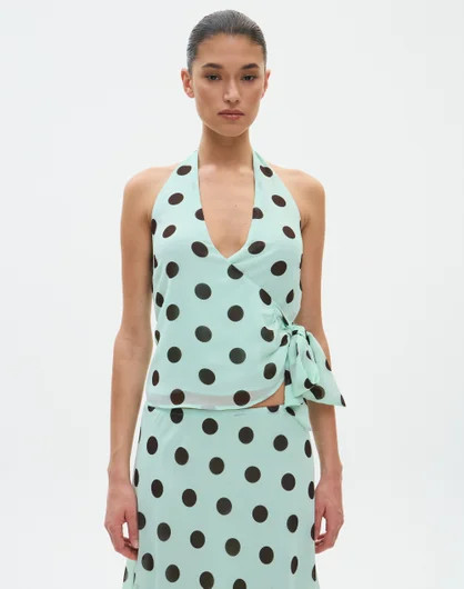 Print Chiffon Wrap Halter Top | Glassons (Australia)