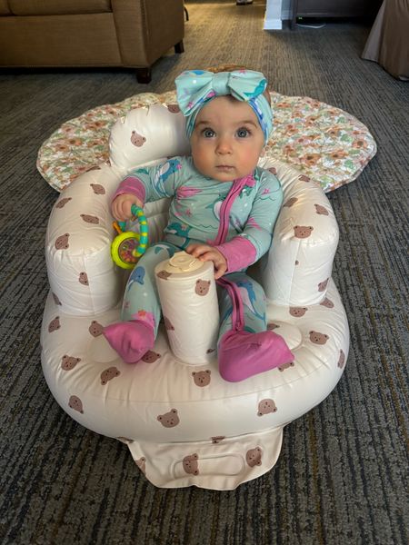 Travel is way easier with a blow up chair for a baby!! Amazon find. Little sleepies baby Jammie’s and bow run tts 

#LTKFindsUnder50 #LTKBaby #LTKTravel