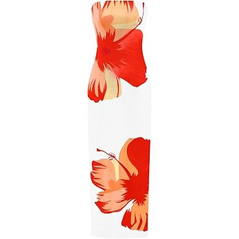 PRETTYGARDEN Strapless Bodycon Summer Dresses for Women 2026 Floral Mesh Tube Top Long Party Cock... | Amazon (US)